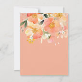 ボホモダンオレンジピーチアンドブラックフローラズ結婚 サンキューカード (裏面)