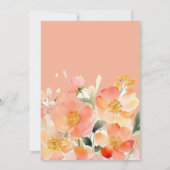 ボホモダンオレンジピーチアンドブラックフローラズ結婚 セーブザデート (裏面)