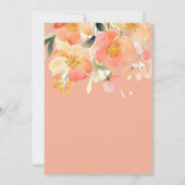 ボホモダンオレンジピーチアンドブラックフローラズ結婚 招待状 (裏面)