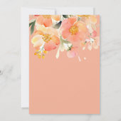 ボホモダンオレンジピーチアンドブラックフローラズ結婚 招待状 (裏面)