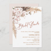 ボホモダンオーチャードパンパスグラスブライダルシャワー 招待状 (正面/裏面)