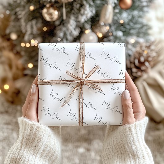 ボホモダンカスタマイズ可能なスクリプト文字クリスマス ラッピングペーパーシート