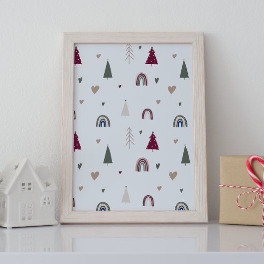 ボホモダンクリスマスウォールアートプリント ポスター