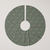 ボホモダンクリスマスグリーンと金ゴールドツリースカート ブラッシュドポリエステルツリースカート