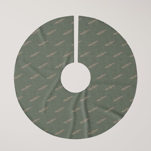 ボホモダンクリスマスグリーンと金ゴールドツリースカート ブラッシュドポリエステルツリースカート