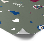 ボホモダンクリスマスグリーンウォールアートプリント ポスター (角)