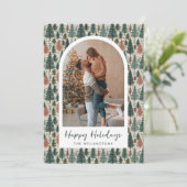 ボホモダンクリスマスツリーパターンアーチ写真 シーズンカード (スタンド正面)