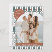 ボホモダンクリスマスツリー写真ホリデーカード 招待状 (正面)