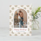 ボホモダンクリスマスホリデーパターンアーチ写真 シーズンカード (スタンド正面)