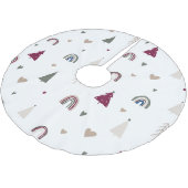 ボホモダンクリスマスレインボーとハートツリースカート ブラッシュドポリエステルツリースカート (アングル)