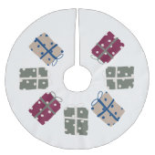 ボホモダンクリスマス水玉模様プレゼントツリースカート ブラッシュドポリエステルツリースカート (正面)