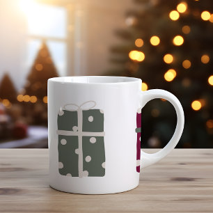 ボホモダンクリスマス水玉模様プレゼント コーヒーマグカップ