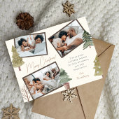 ボホモダンクリスマス3フォトコラージュ松の木 シーズンポストカード