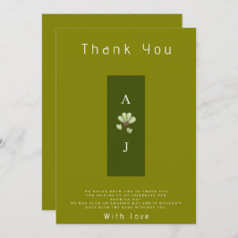 ボホモダングリーンフラット結婚ズサンキューカード サンキューカード