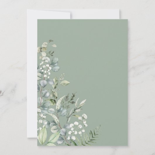 ボホモダングリーンリー森林動物の赤ちゃんシャワー 招待状 (裏面)