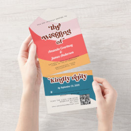 ボホモダングルービーレトロ70結婚s オールインワン招待状