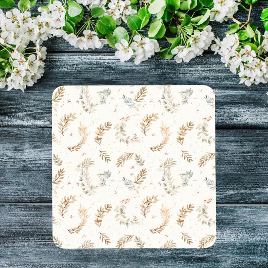 ボホモダンシックニュートラルベージュブラウン離れズ ガラスコースター