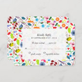 ボホモダンシックフローラウェディングRSVP 出欠カード (正面/裏面)