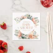 ボホモダンシックフローラ植物性ベビーシャワー スタンダードカクテルナプキン (インサイチュ)