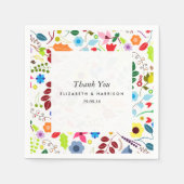 ボホモダンシックフローラ結婚ズ スタンダードカクテルナプキン (正面)