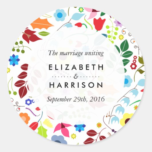 ボホモダンシックフローラ結婚ズ ラウンドシール (正面)