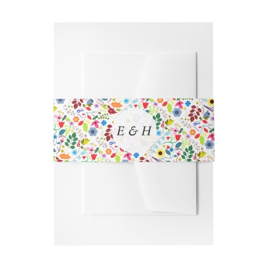 ボホモダンシックフローラ結婚ズ 招待状ベリーバンド (正面例)