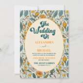 ボホモダンシックレトロカラフルフローラ結婚ズ 招待状 (正面)