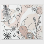 ボホモダンシック抽象芸術ブラウンデコール ラッピングペーパー (フラット)