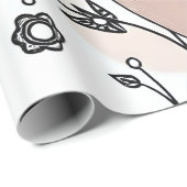 ボホモダンシック抽象芸術ブラウンデコール ラッピングペーパー (ロールコーナー)