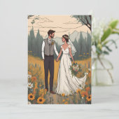 ボホモダンシック秋日付カードを保存 招待状 (スタンド正面)