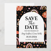 ボホモダンシック秋日付カードを保存 招待状 (正面/裏面)