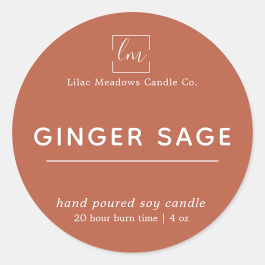 ボホモダンシック粘土ロゴキャンドルラウンドラベル ラウンドシール (正面)