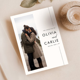 ボホモダンシンプル3写真結婚の 招待状