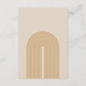 ボホモダンジオメトリックアーチゴールデンベージュ結婚ズ エンクロージャーカード (裏面)