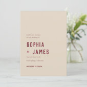 ボホモダンジオメトリックアーチダークレッド結婚ズ セーブザデート (スタンド正面)