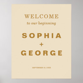 ボホモダンジュエル・アース結婚・トーンの歓迎サイン ポスター