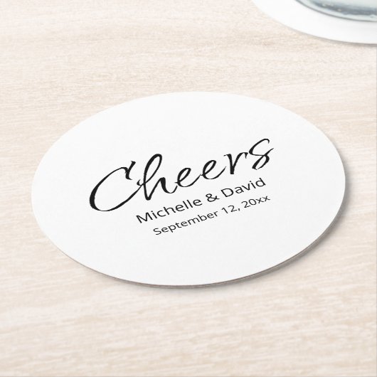 ボホモダンスカジュアルプ結婚リのシンプル ラウンドペーパーコースター (アングル)