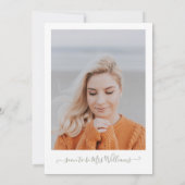 ボホモダンセージグリーンフォトブライダルシャワーミニマル 招待状 (裏面)