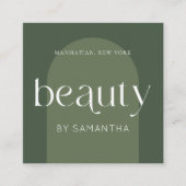 ボホモダンセージグリーンラッシュブローズビューティシャン スクエア名刺 (正面)