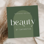 ボホモダンセージグリーンラッシュブローズビューティシャン スクエア名刺