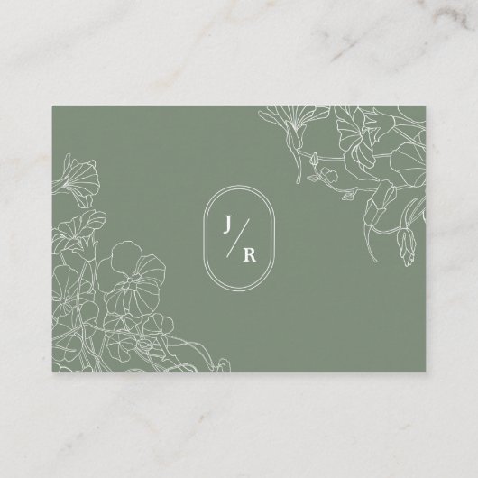 ボホモダンセージグリーン結婚ズ詳細 エンクロージャーカード (裏面)