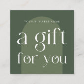 ボホモダンセージ緑のビジネスのギフト券 スクエア名刺 (正面)