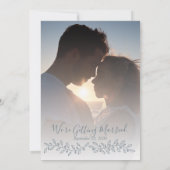 ボホモダンダスティブルー植物写真結婚ズ セーブザデート (裏面)