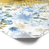 ボホモダンダスティブルー金ゴールド結婚のカスタム8x10 ポスター (角)