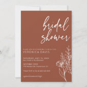 ボホモダンテラコッタフォトブライダルシャワーミニマル 招待状 (正面)