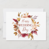 ボホモダンテラコッタフローラハッピーウェディングデー カード (正面)