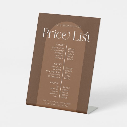 ボホモダンテラコッタヘア爪、 ネイルサロン価格表 台座サイン (正面)