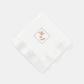 ボホモダンテラコッタミニマル結婚リスト 縁ありカクテルナプキン (角)