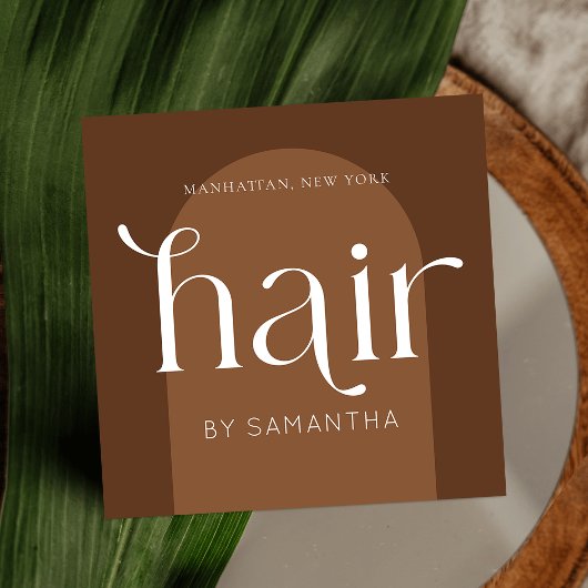 ボホモダンテラコッタユニーク美容師サロン スクエア名刺