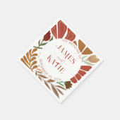 ボホモダンテラコッタレトロフローラ結婚ズ スタンダードカクテルナプキン (角)